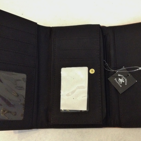 BHPC Wallet Beverly Hills Polo Club Cognac Brown Tri-Fold Clutch Billfold Logo - Picture 8 of 8